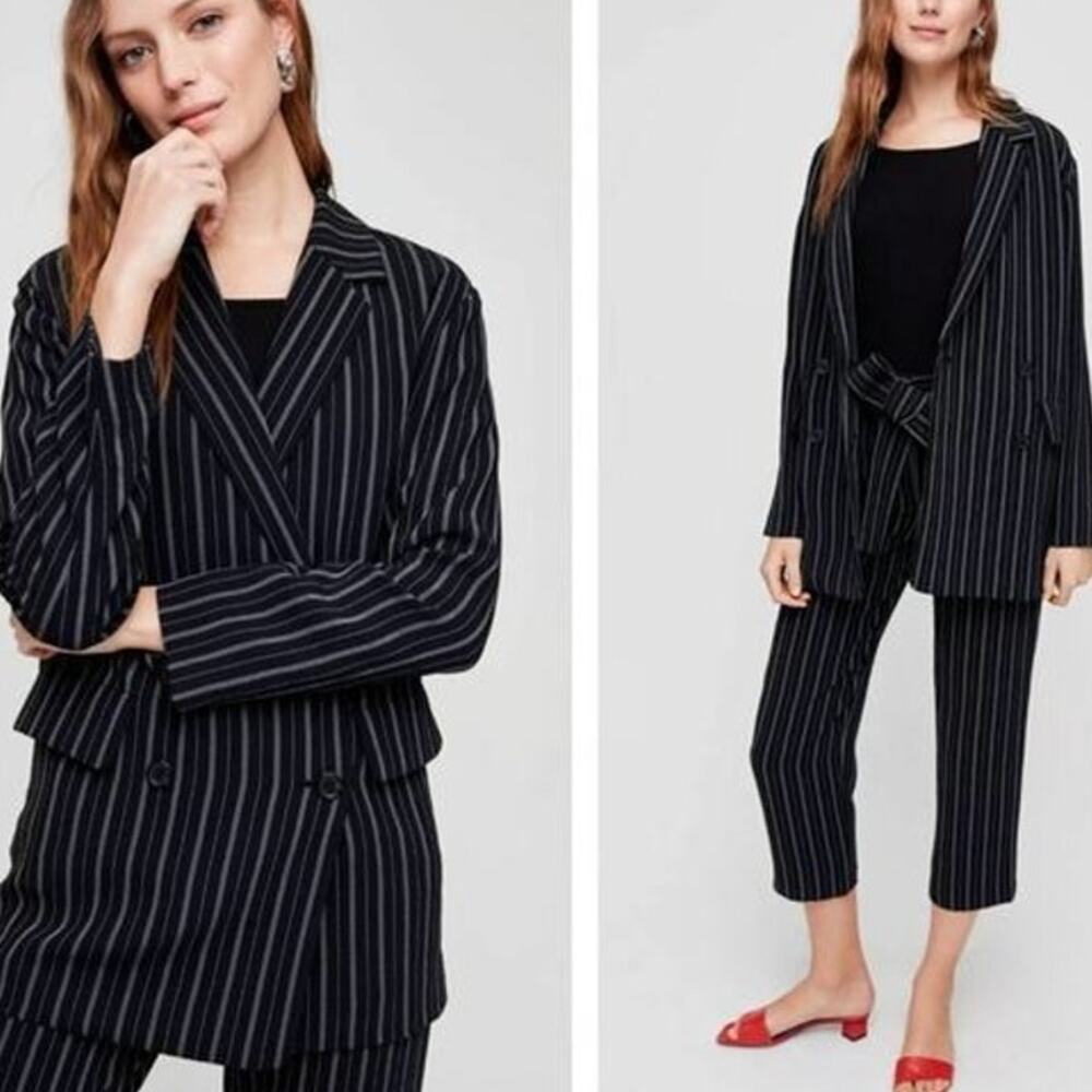 WILFRED x ARITZIA NWOT Cherrelle Pinstripe Double Breasted Blazer Jacket Small